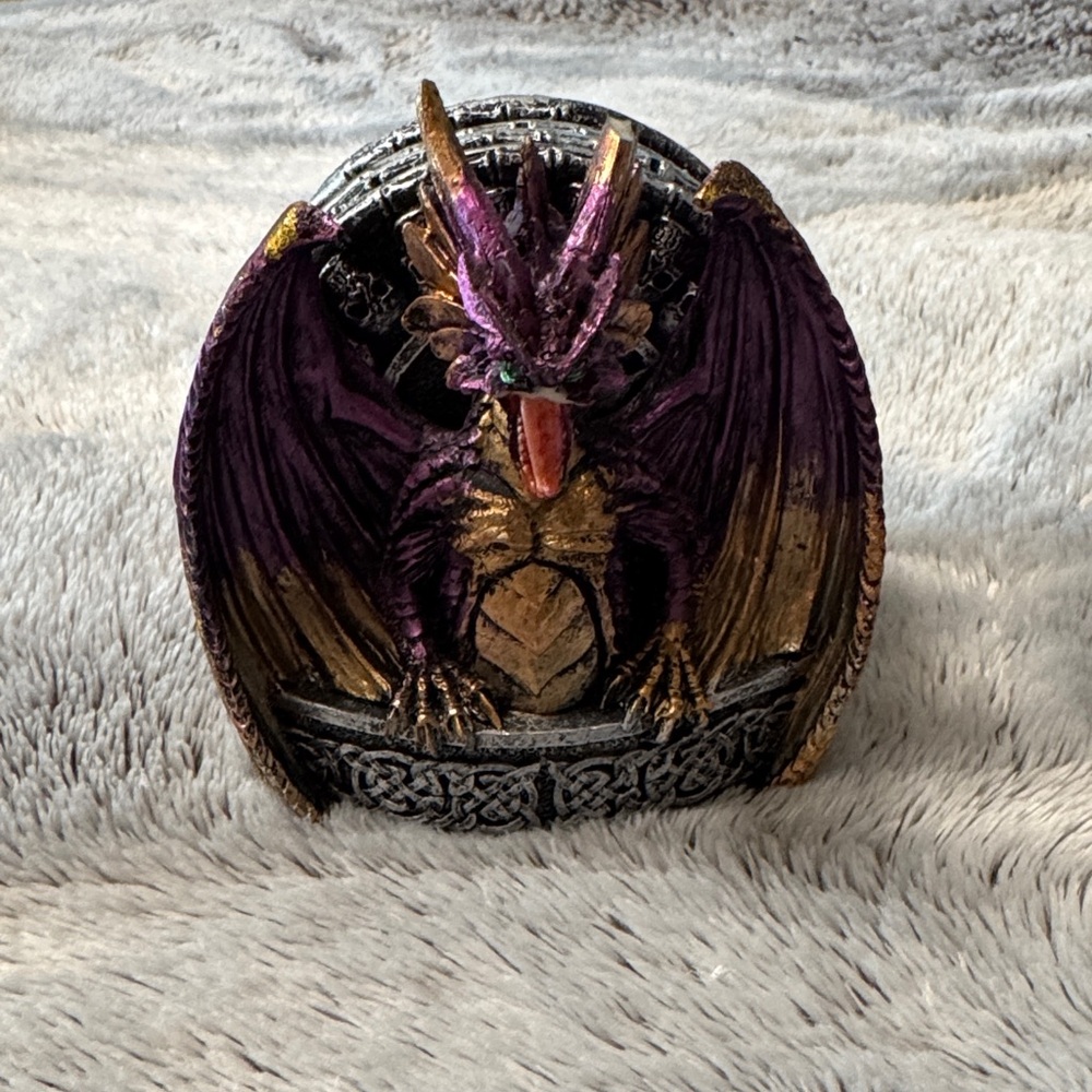 Medieval Dragon Coaster Pentagram Set of‎ 4 Mythical Celtic Cast Resin Fantasy